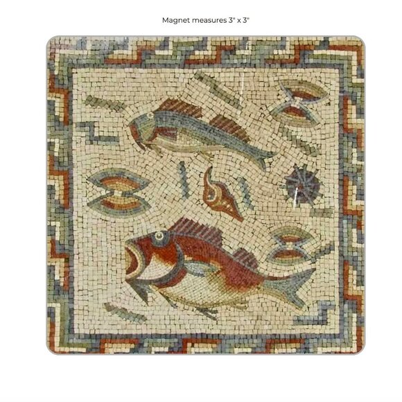 NWT "Tunisian Mosaic of Fish" Artisan Magnet - Picture 1 of 4